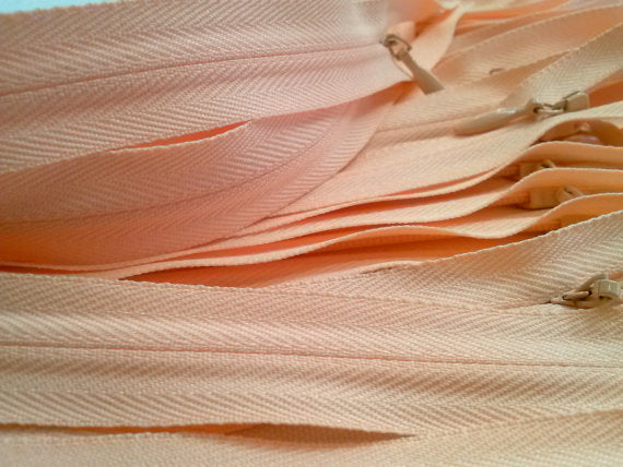 Light Peach Invisible Zippers 14 Inch Color 521 - ZipUpZipper