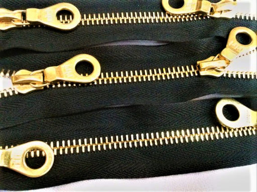 Black Riri Gold Plated Jacket Zipper 6MM Two Way SEPARATING 27.5 Inches - ZipUpZipper