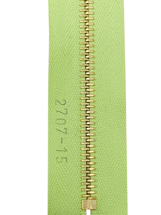 Riri Pocket Zipper 6 Inches 6MM Light Green/Brass Closed Bottom