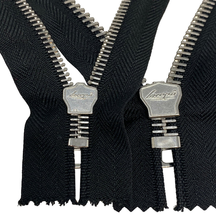 Lampo Black Tape Nickel Teeth T5 OR T8 Pocket Non-Separating Zipper 7 inches