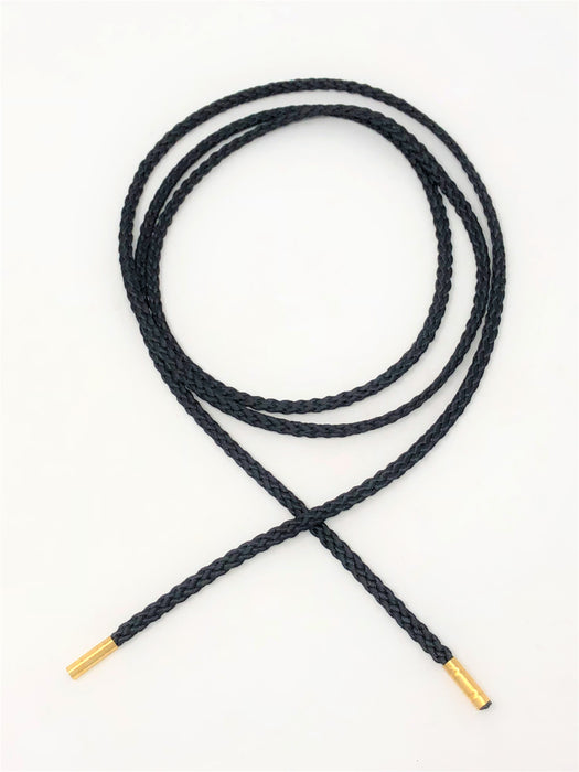 Wholesale Black Round Polyester Drawstring Cord Gold Round Metal Tip - ZipUpZipper