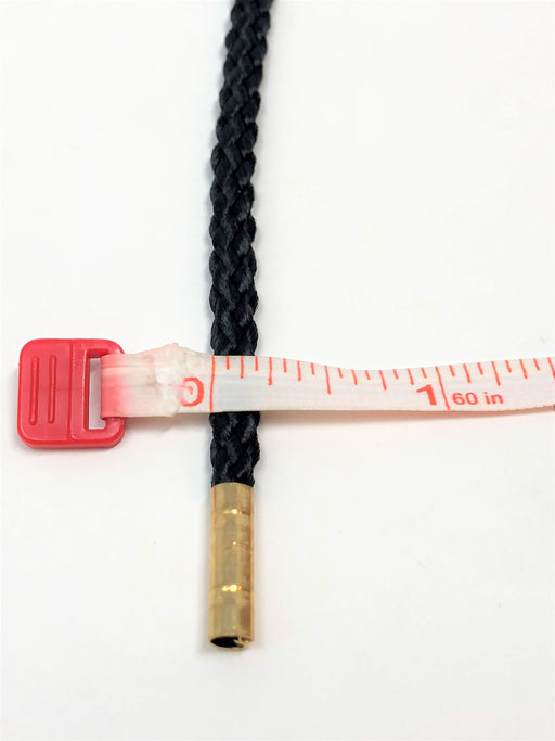 Wholesale Black Round Polyester Drawstring Cord Gold Round Metal Tip - ZipUpZipper