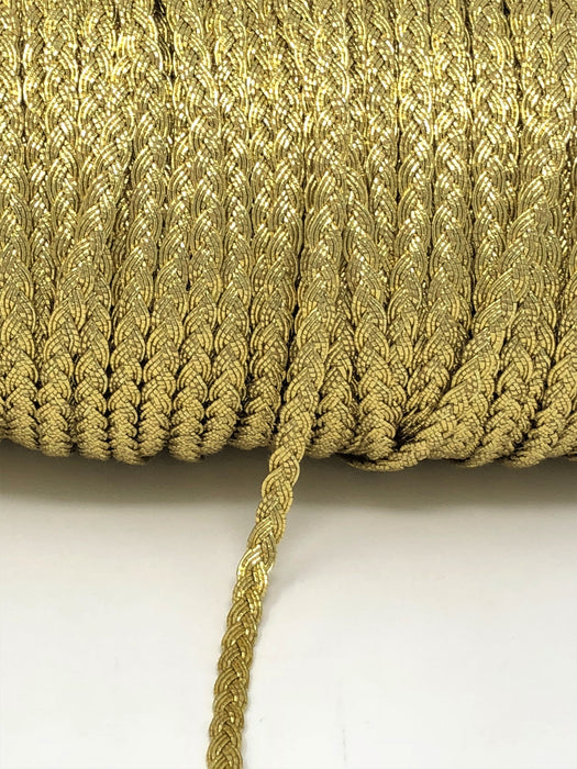 Flat Braid Gold Metallic Trim -Sold By Yard - ZipUpZipper