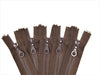 Brown Riri Pocket Zipper D4 Plastic Molded 6 OR 7 Inches Closed Bottom Non-Separating - ZipUpZipper