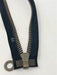 Black Riri Zipper 25.5 Inches Plastic Molded 3 Brown Teeth Separating Open Bottom - ZipUpZipper