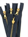 Navy Riri Rusted Pocket Zipper 5 Inches Closed Bottom FLACH Puller Brass Teeth - ZipUpZipper