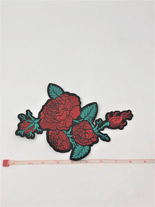 Red Rose Bunch Iron On 9" Wide - ZipUpZipper