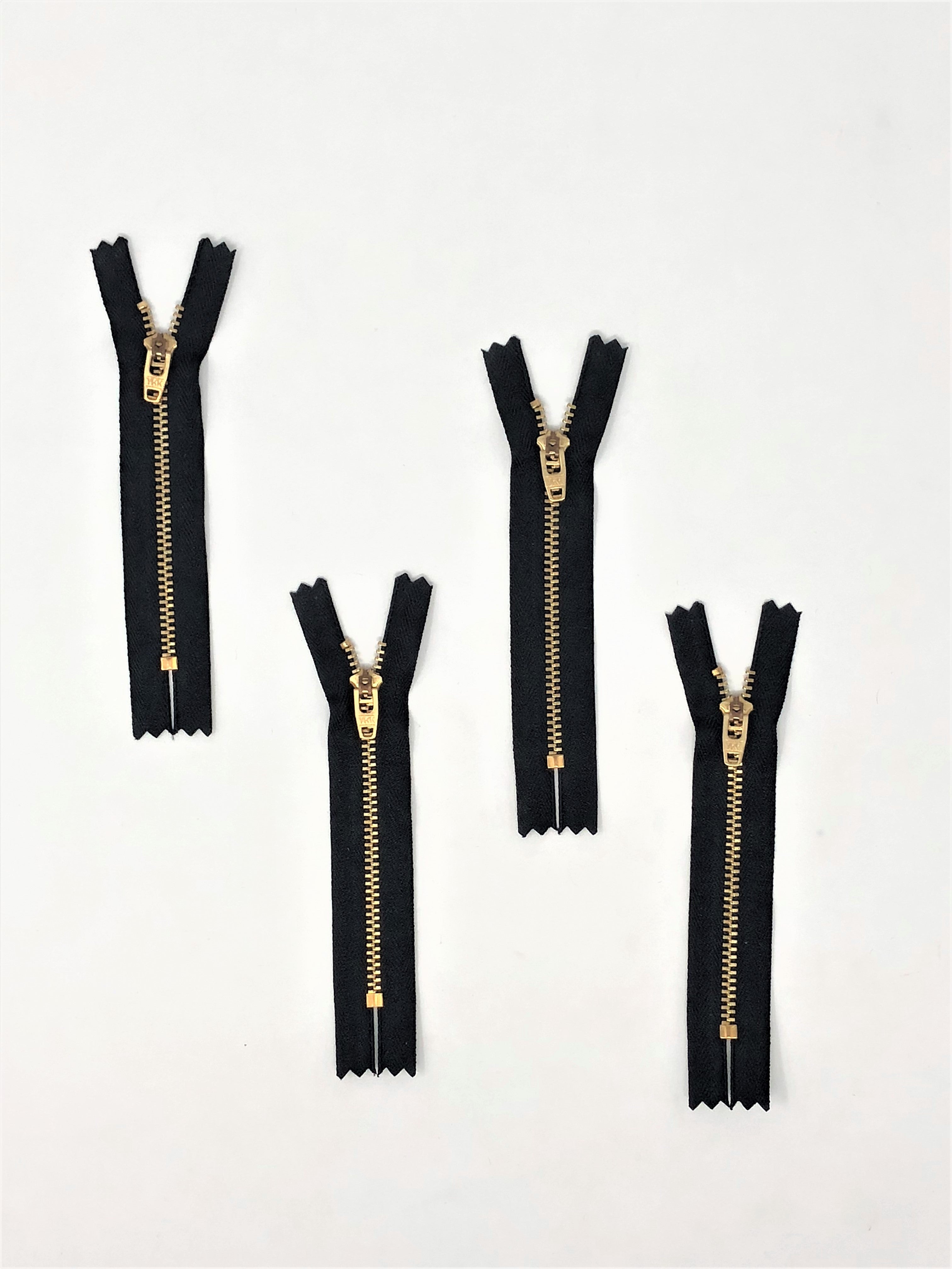 YKK 4.5MM #580 Black/Brass Zipper Choose 4-9 Inches Closed YKK 4.5MM #580 Black/Brass Zipper Choose 4-9 Inches Closed