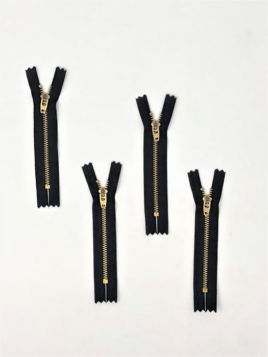 YKK 4.5MM #580 Black/Brass Zipper Choose 4-9 Inches Closed Bottom (Sold By Single Pieces) - ZipUpZipper