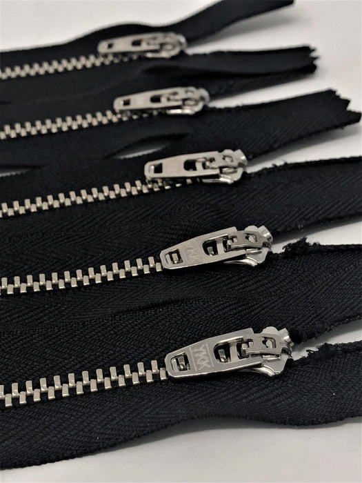 YKK 4.5MM #580 Black/Nickel Zipper Choose 4-9 Inches Closed Bottom (Sold By Single Pieces) - ZipUpZipper