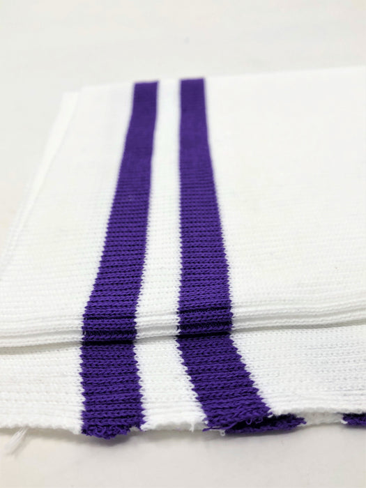 Wholesale Rib Knit Cotton Stripe White / Purple Stripes - ZipUpZipper