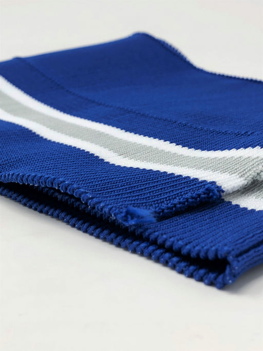 Wholesale Rib Knit Fabric Polyester Royal Blue /White Grey Stripes - ZipUpZipper