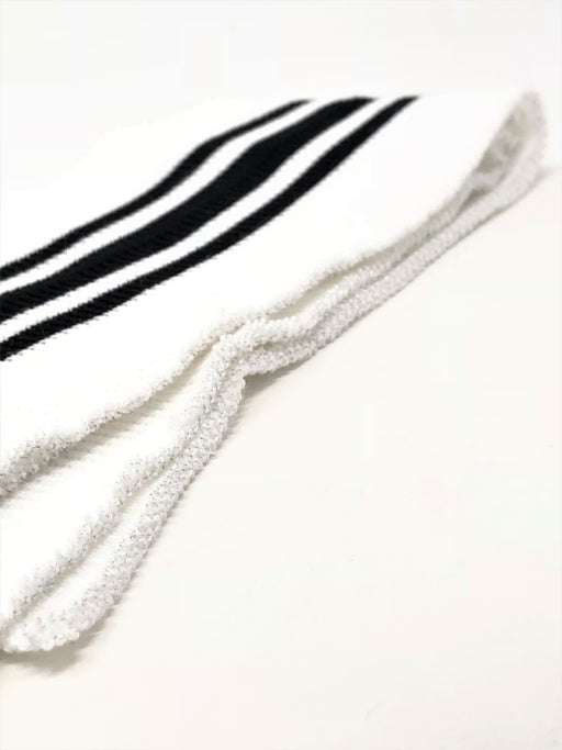 Wholesale Rib Knit Fabric Cotton White / Black Stripes - ZipUpZipper