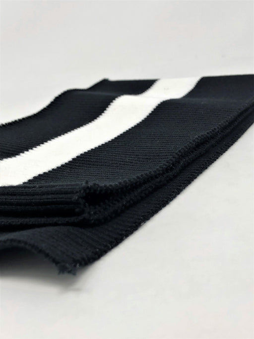 Wholesale Rib Knit Fabric Cotton Black / White Stripe - ZipUpZipper