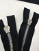 Wholesale Black Glossy One-Way Jacket Zipper 5MM OR 8MM Silver Teeth Separating - Choose Length - - ZipUpZipper