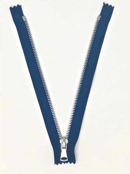 Wholesale Navy Glossy Pocket Zipper Silver Teeth 5MM in 7 inches Closed Non Separating - ZipUpZipper