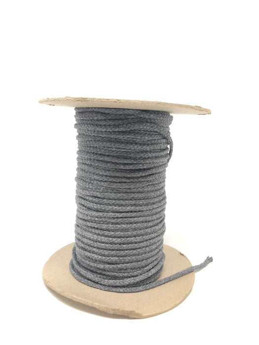 Soft Grey Round Drawstring Cord By Yard 1/2" - ZipUpZipper