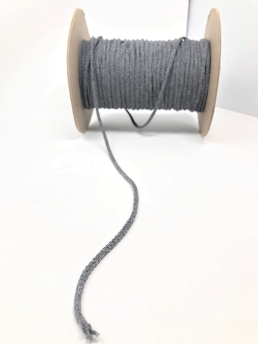 Soft Grey Round Drawstring Cord By Yard 1/2" - ZipUpZipper