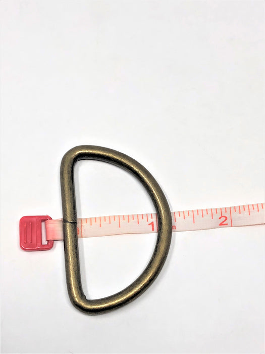 Metal D Ring 2"  Antique Brass Plated Loop Ring - ZipUpZipper