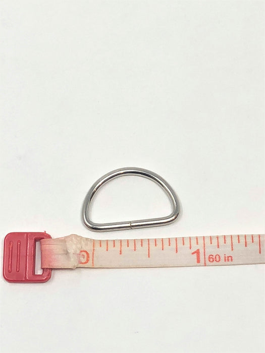 Small Metal D Ring 3/4"  Nickel Plated Loop Ring - ZipUpZipper