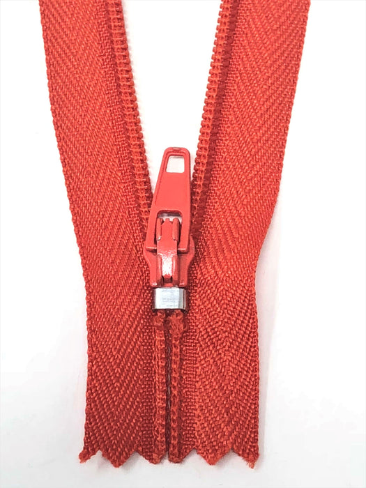 Orange 7 inch Nylon Zippers #3 Closed Bottom Wholesale (100 Zippers) Per Order