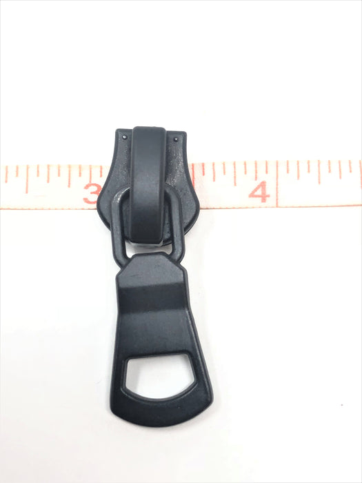 Square Glossy Metal Zipper Puller 8mm in Dull Black