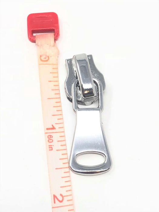 Square Glossy Metal Zipper Puller 8mm in Silver