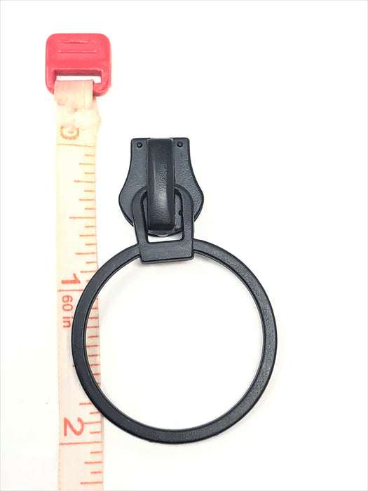 Glossy Round Metal O-Ring Zipper Puller 8mm in Black