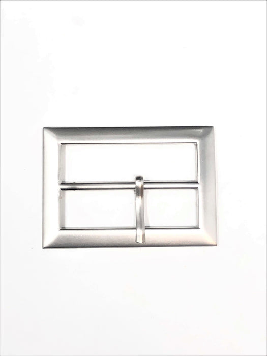 Matte Silver Rectangular Belt Buckle 2 inches