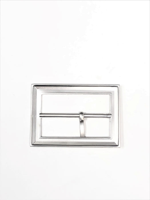 Matte Silver Rectangular Belt Buckle 2 inches