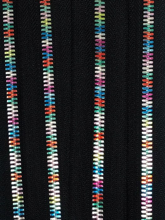 Rainbow Metal 5mm Non-Separating Pocket Zippers Nickel Pull Closed Bottom