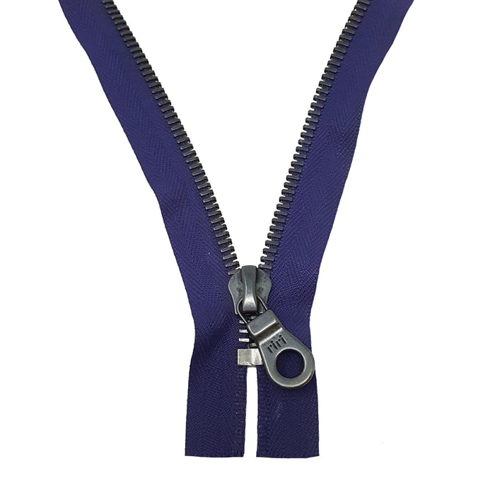 Riri 8MM Closed Bottom Zipper with KTA Pull, Purple/Gun Metal