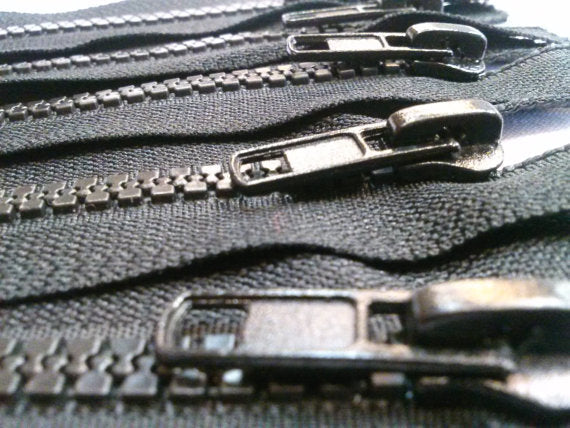 Black Molded Plastic Zippers 10 Inches 5MM Closed Bottom - ZipUpZipper