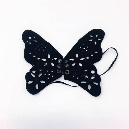 Black Butterfly Faux Suede Sew On Patch - ZipUpZipper