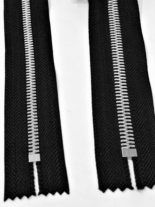 Wholesale Black Glossy Pocket Zipper Silver Teeth 5MM or 8MM in 7 inches Closed Non Separating - ZipUpZipper