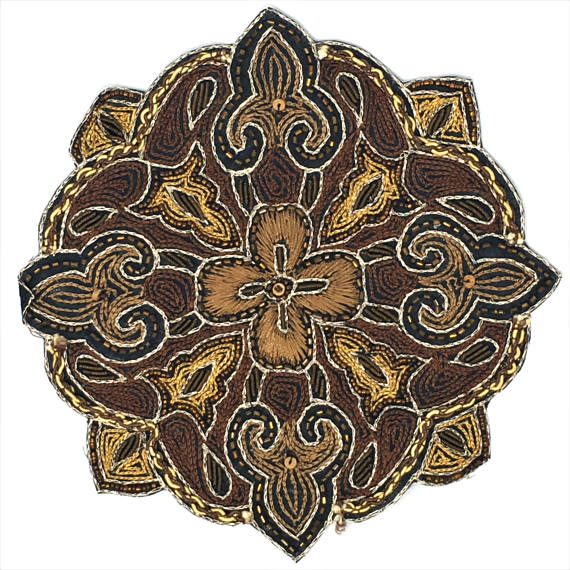 Embroidered Beaded Ornate Patch Emblem 8" - ZipUpZipper