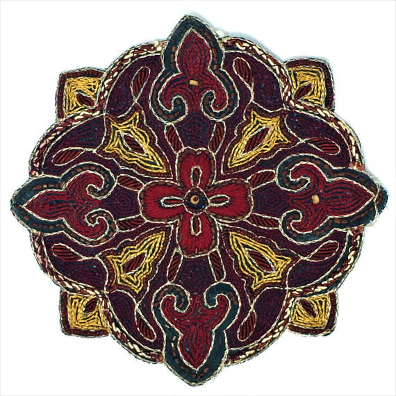 Embroidered Beaded Ornate Patch Emblem 8" - ZipUpZipper