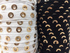 Black OR White Eyelet Gold Plated Cotton Twill Tape By Yard - ZipUpZipper