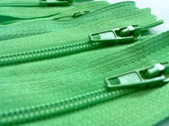 Lime Green #536 Generic Nylon Zippers 12-22 Inches #3 Coil Closed Bottom - ZipUpZipper