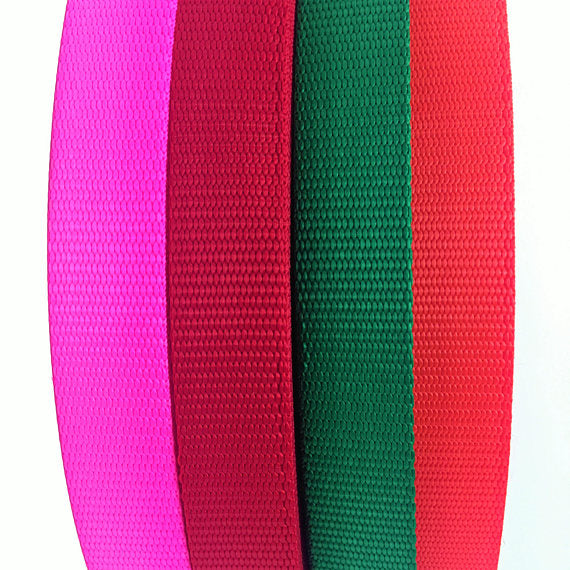 1" Wide Nylon Webbing Orange, Fuchsia, Green, Red By Yard - ZipUpZipper